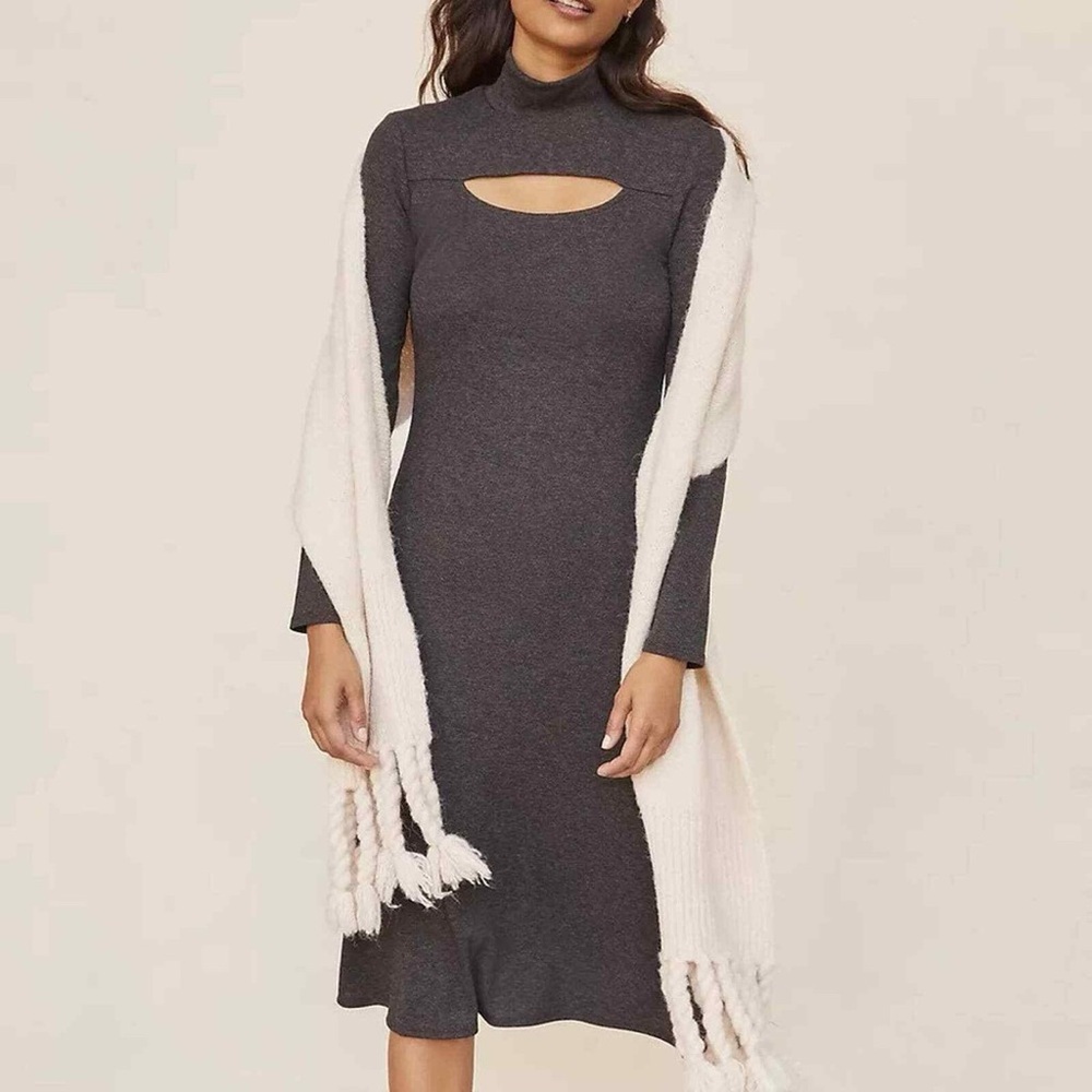 Bordeaux Gray Cut-Out Dress XL